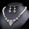2026 New European and American Pearl Necklace Earrings Two-piece Set Bridal Light Luxury Niche High-end Design Sense