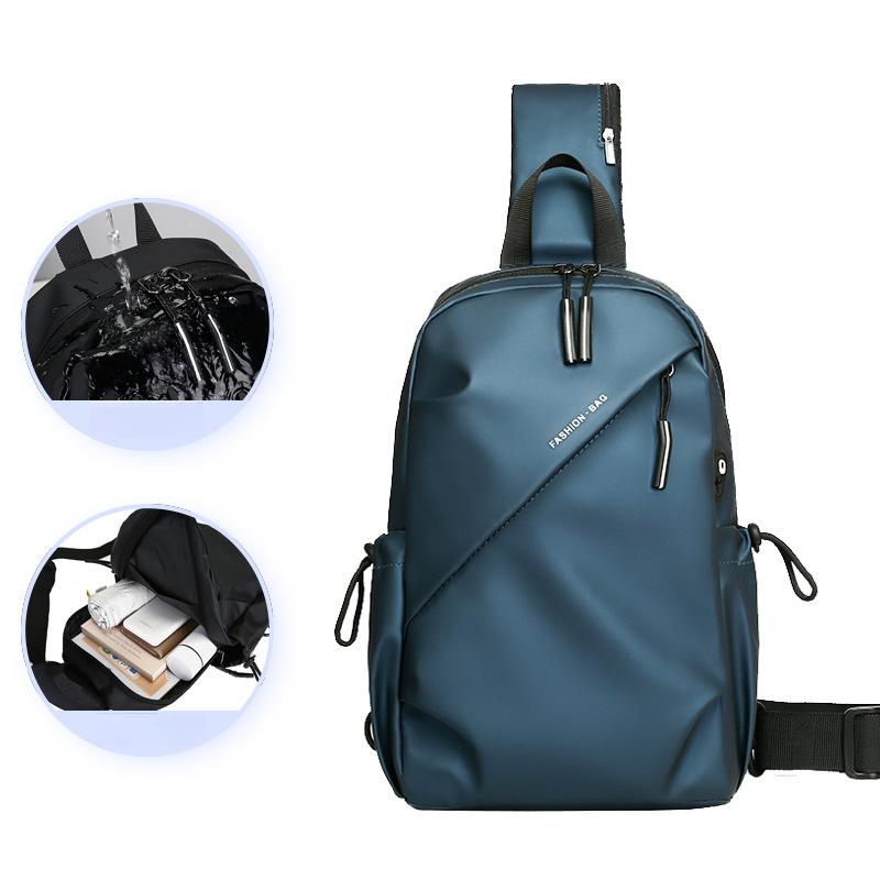 Fashion Men's Crossbody Bag High-End Casual Travel Women's Chest Bag Oxford Cloth Small Backpack Waterproof Wear-Resistant Chest Bag