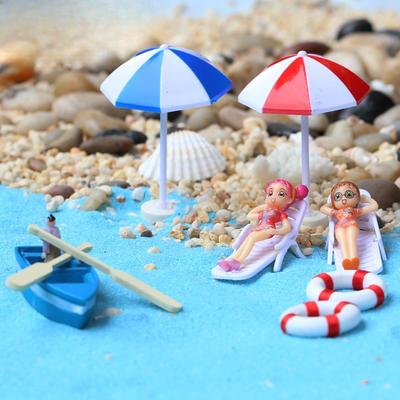 Mikro-Landschaft Dekorative ArtikelKleine Boote Bootsansichten Strandstühle Meerblick Dekorative Artikel Montage Dekorationsartikel Zubehör und Materialien