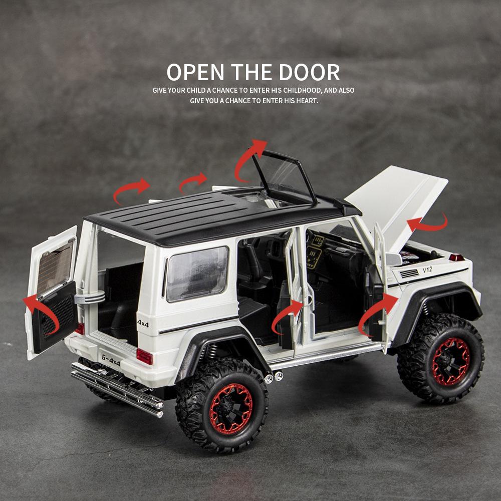Model auta Benz G500 v měřítku 1/24, stahovací autíčko se zvukem a světlem pro děti Batole Kluci Dívčí Dárková kolekce