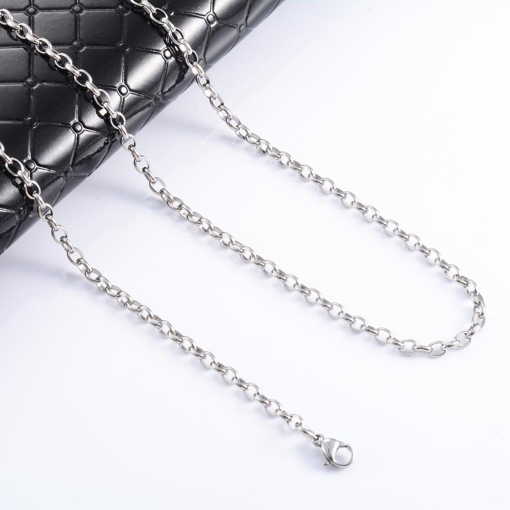 316L Edelstahl Oval O-Gliederkette am Halsband Rolo Halskette für Damen Herren Choker Silber Schmuckherstellung Zubehör