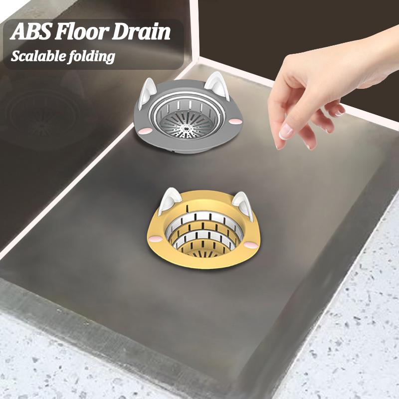 Kitchen Sink Drain Strainer Stretchable Floor Drain Hole Strainer Bathroom Wash Basin Hair Catcher Filter Collector Drain Fittin