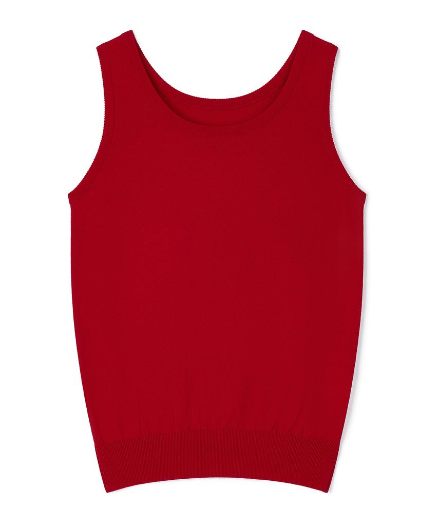 Tobaseu Round Cool Knit Sleeveless (White)