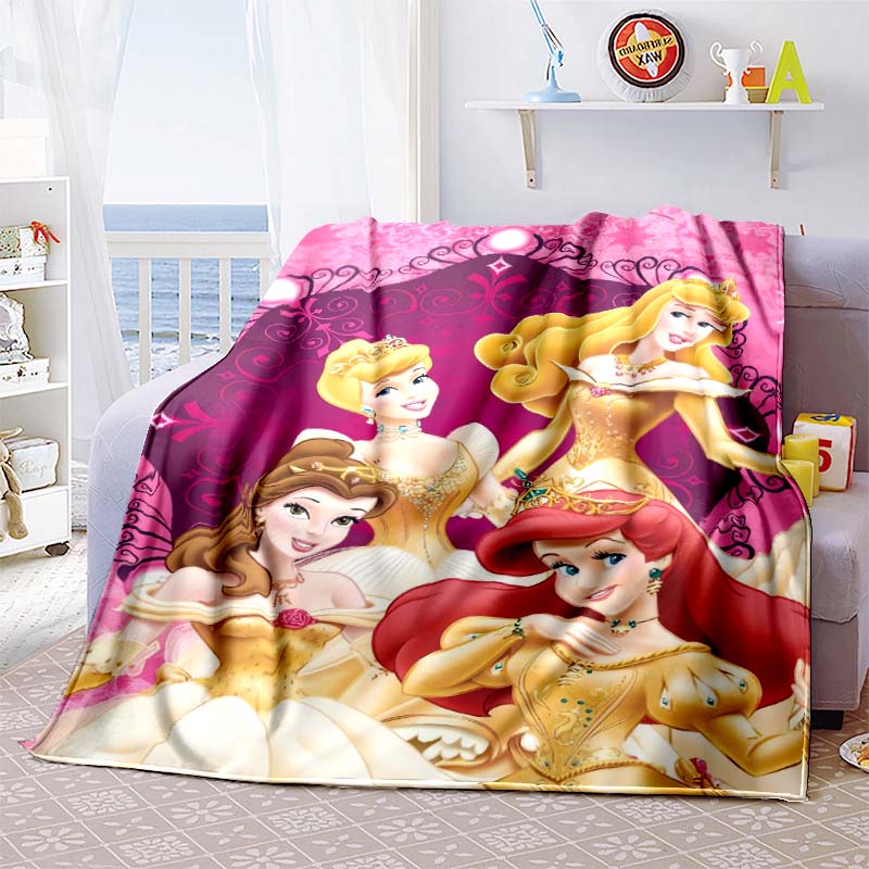 This exquisite 3D princess cartoon flannel blanket is suitable for beds, bedrooms, sofas, picnics, and can also be used as an ou