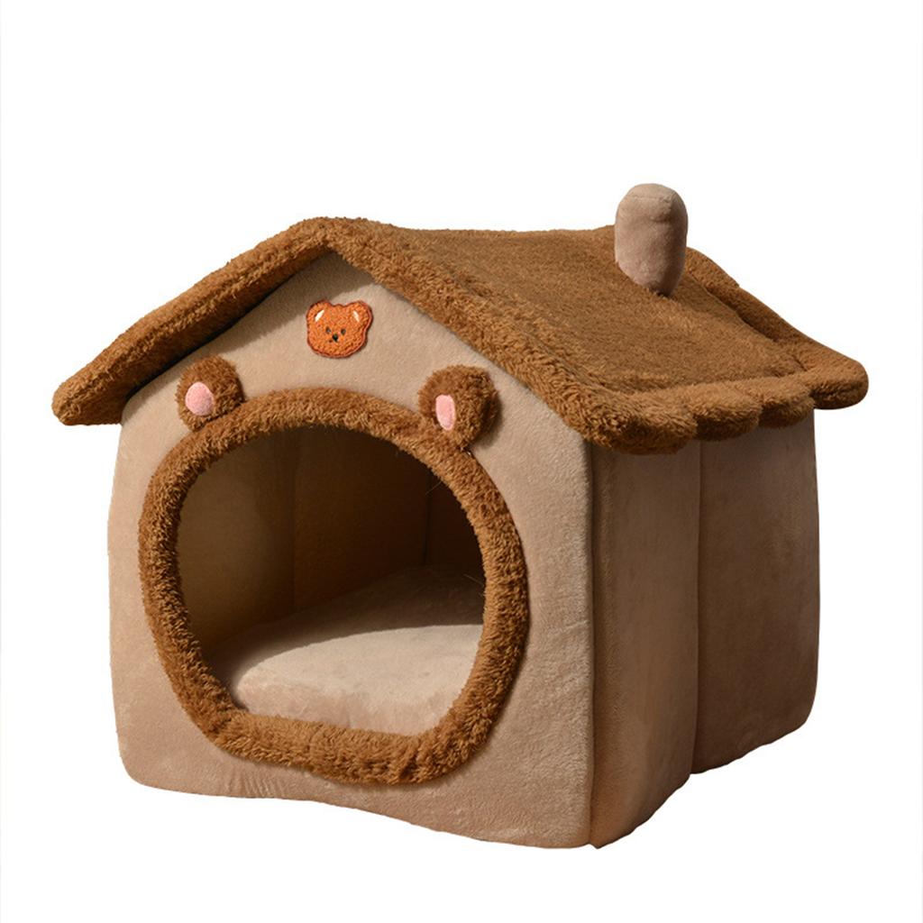 Pet Bed for Winter Cats Habitats Removable Cushion Cats House Cartoon Shape Bed Resting Bed for Cats Warm Resting House