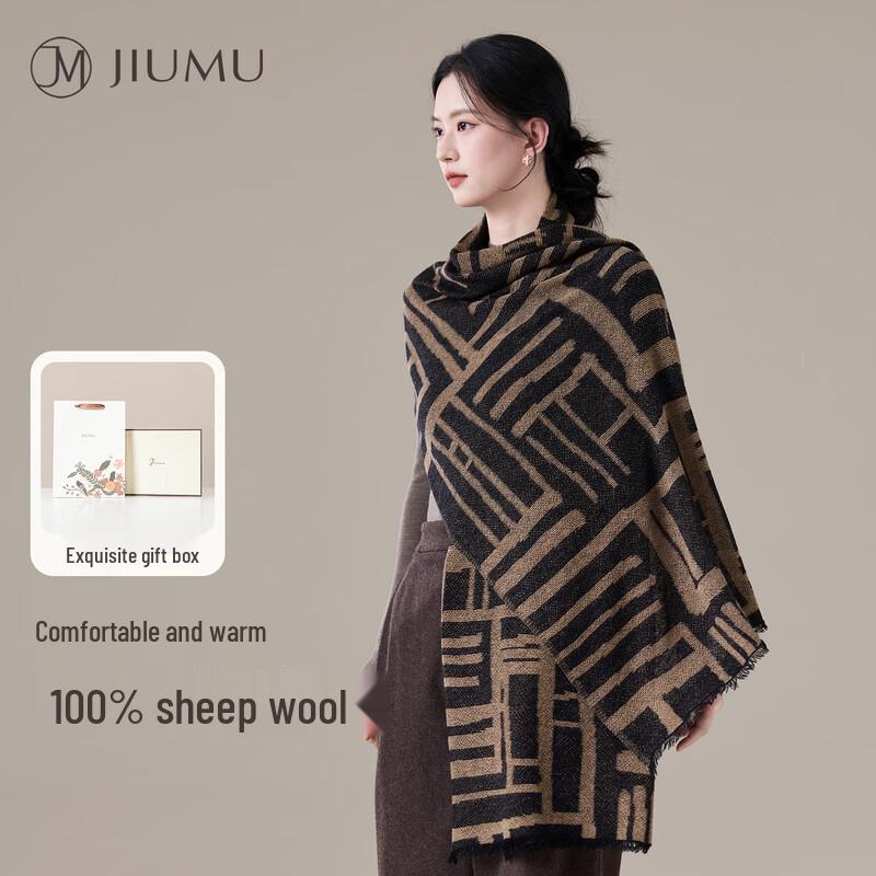

JIUMU Women s 100% Wool Lightweight Shawl Scarf