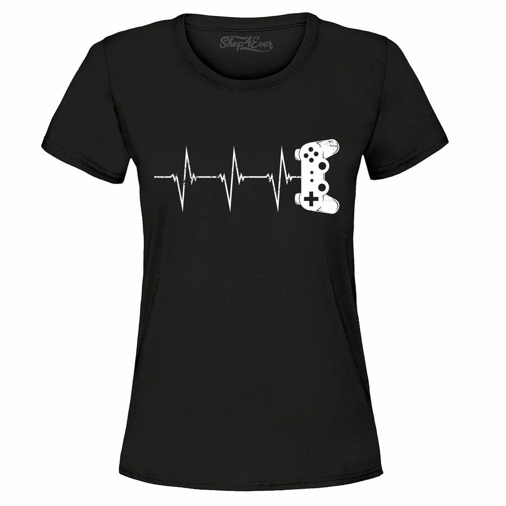 

Gamer Heartbeat Women s T-Shirt Funny Gamer Gaming Game Controller Shirts 3XL