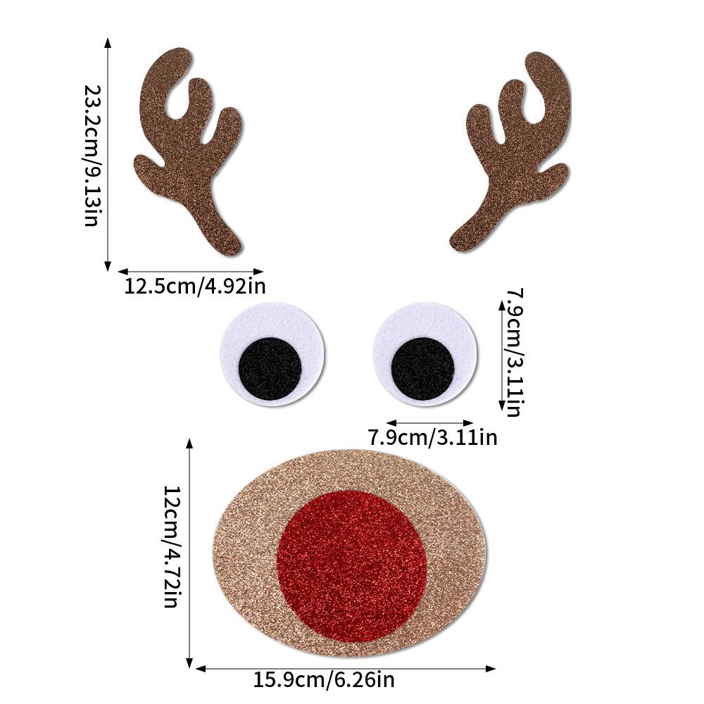 Vánoční samolepky na dveře a okna Plstěná látka Kreslený sněhulák Santa Claus Los Nástěnná samolepka na zimu Vánoce Noel nový rok Dekorace Nálepka