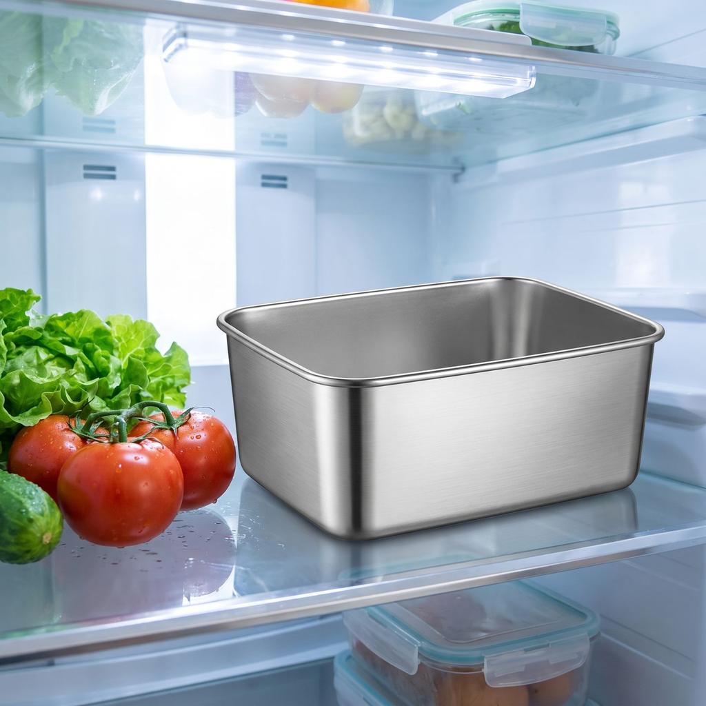 Stainless Food Storage Containers with, 6-Pack Rectangular Bento Boxes for Meal Prep, Picnic and Fridge Organization