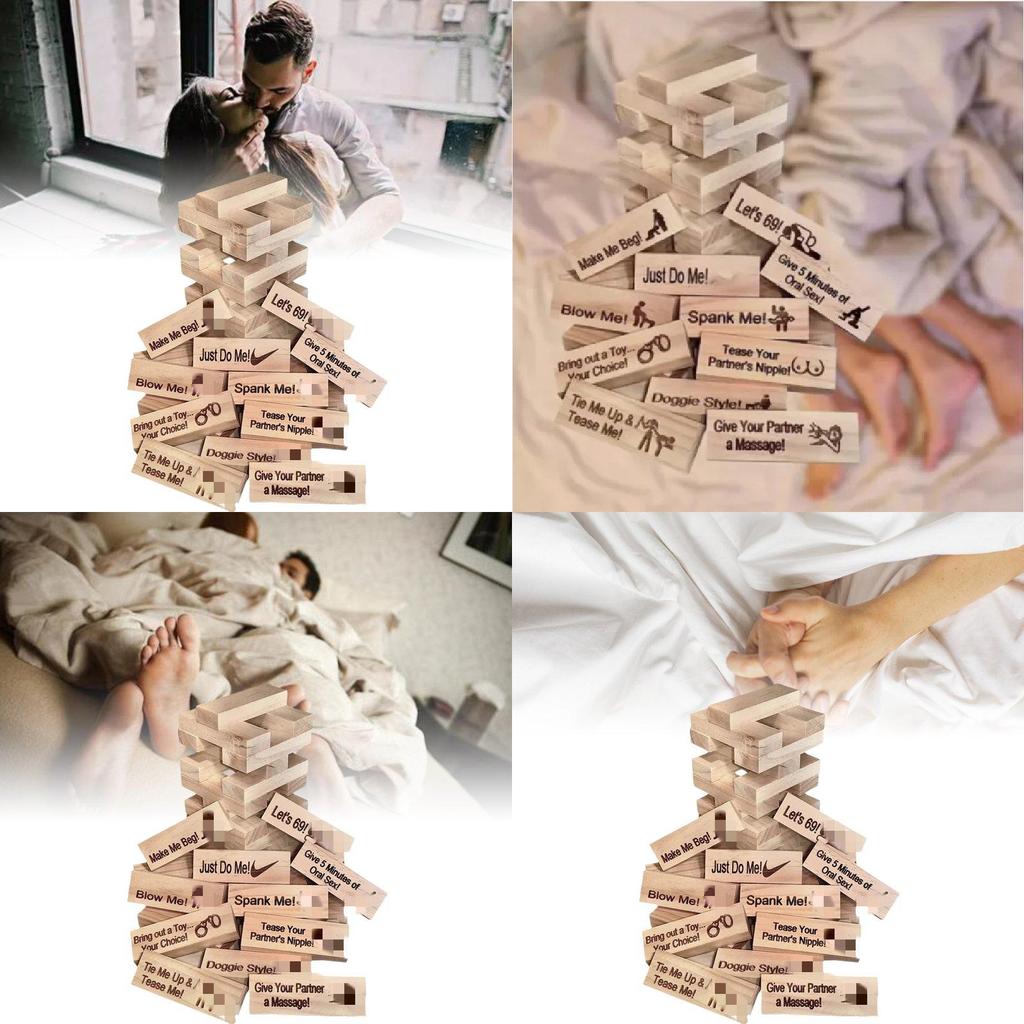 Hra Věž z kostek Moderní Minimalistická Romantický Rande Stohovací Hra 48 Dílků