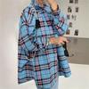 Fashion Retro Plaid Loose Long Sleeve Shirt Shirt Women Oversize Blouse Shirt Women