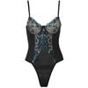 French Chic Black Lace Push-Up Embroidered Bodycon Camisole Bodysuit
