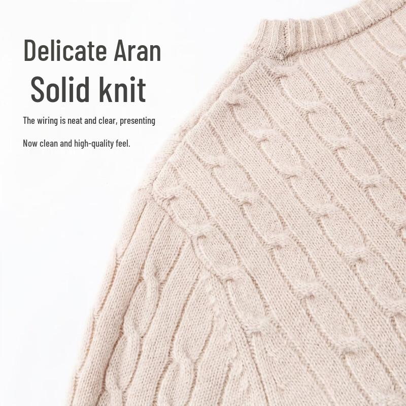 FIRS Men's 100% Wool Crew Neck Pullover Sweater