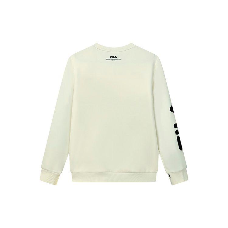 Fila Logo Print Sports Crewneck Sweatshirt Men Sweatshirt Fog-Lotus-White F11M149208FIV