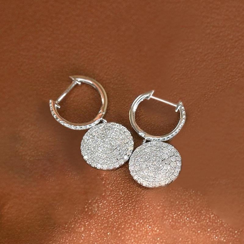 

CAOSHI Brilliant Cubic Zirconia Round Dangle Earrings for Women Elegant Copper Color Accessories Versatile Zircon for Wedding