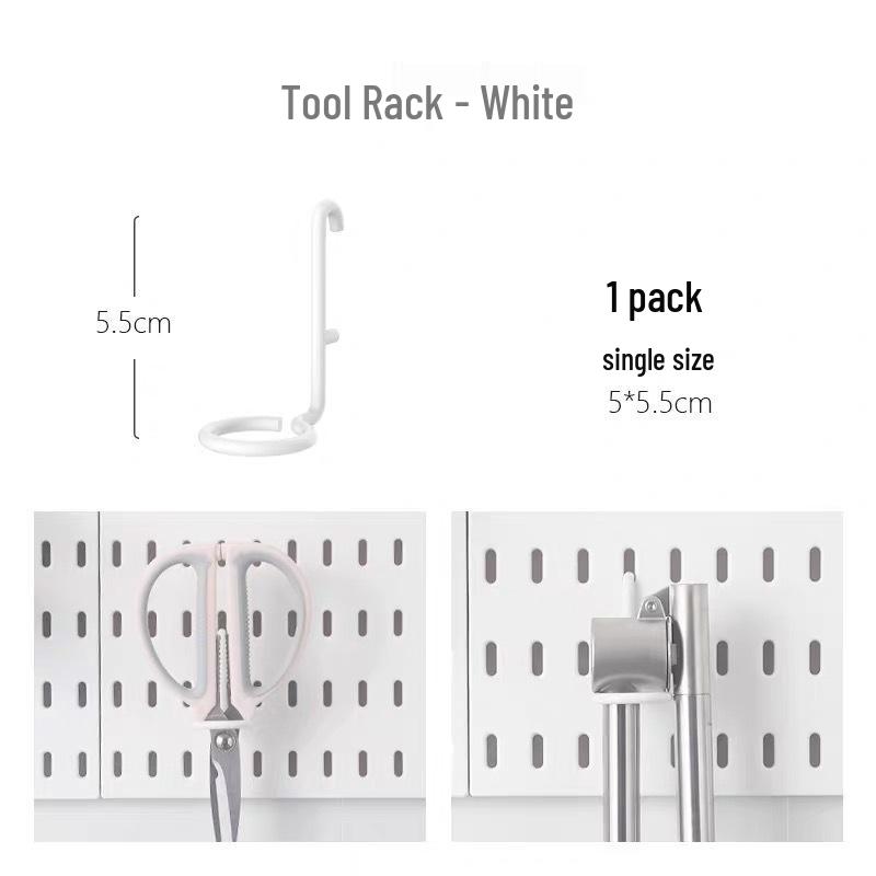 Wall-Mounted, No-Drill Pegboard Storage Rack for Kitchen, Living Room, Dorm - Thickened and Combinable