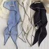 Korean INS Style Blue Striped Triangle Scarf Light and Thin Headscarf Summer Headband Versatile Accessories Silk Scarf Scarf Wholesale