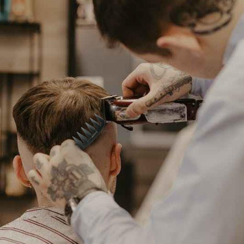 Retro Pompadour Men's Styling Comb - Large Tooth, Slicked Back Texture, Double-Sided, Wide Tooth