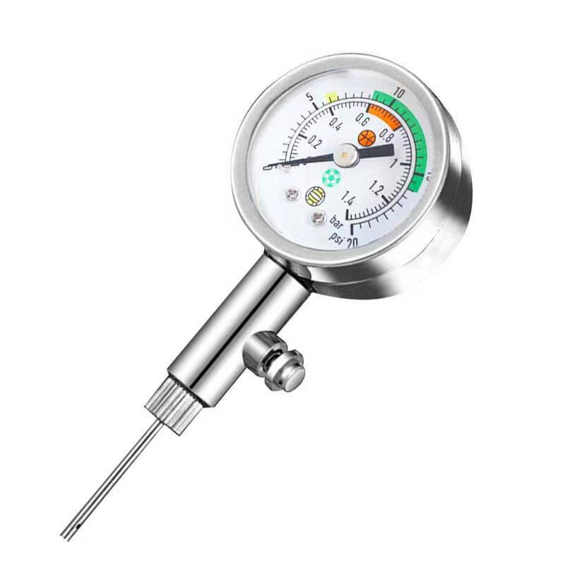 Universal Metal Air Pressure Gauge for Basketball, Football, Volleyball - Pointer Type Tester