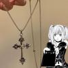 Fashion Punk Gothic Rose Cross Pendants Necklace for Women Silver Cross Choker Hip Hop Necklace Sweater Chain Gifts