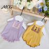 Pet Hair Reduction Shirt Ribbed Sleeveless Dog T-Shirt, Breathable Girl Vest Shirt, Soft Fabric Top Summer Puppy Outfit for Small Dogs Bichon