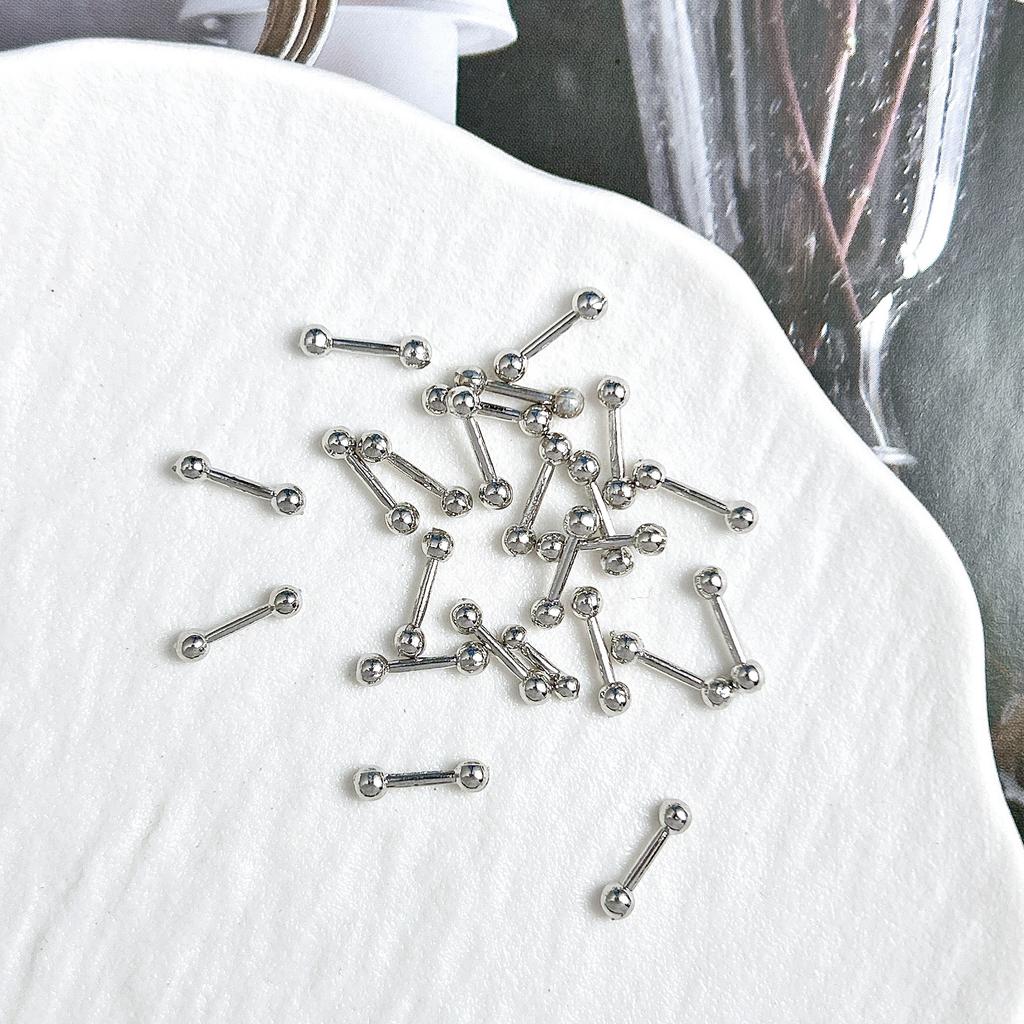 Legierung Gebogener Stab Augenbrauenstecker Außengewinde Doppelseitig Vergoldet Spitzkegel Punk Style Nagelkunst Zubehör DIY Nagel Süß Cool Dekoration DIY