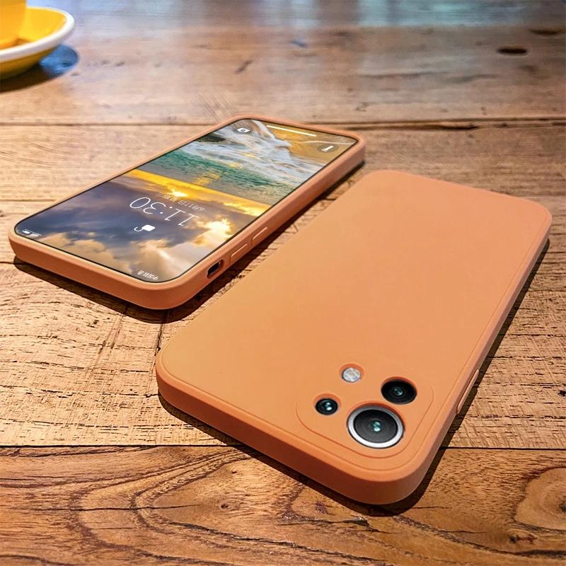 

Корпус Mi 11 11 T Pro Lite 5G Ne Sampul Lembut Warna Permen Silikon Cair Persegi для Xiaomi Mi 11 Mi11 Ultra Lite Mi 11i 11 T