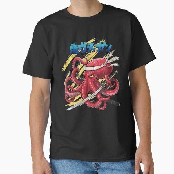 Octopus Japanese Warrior Classic Tshirt Made In Usaaus Tshirt S2xl S