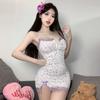 Sexy Lace Lace Ice Silk Women's Summer Pure Desire Wind Sexy Suspender Hip Skirt Mesh Edge Pure Desire Floral Skirt