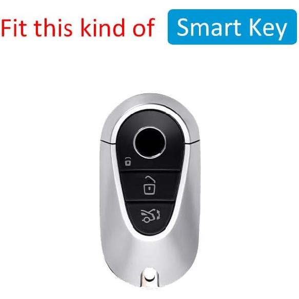 Car Key Fob Cover Case Compatible With Mercedes Benz C E S GLC CLE EQE EQS 300 350 450 500 560 580 AMG Transparent Black