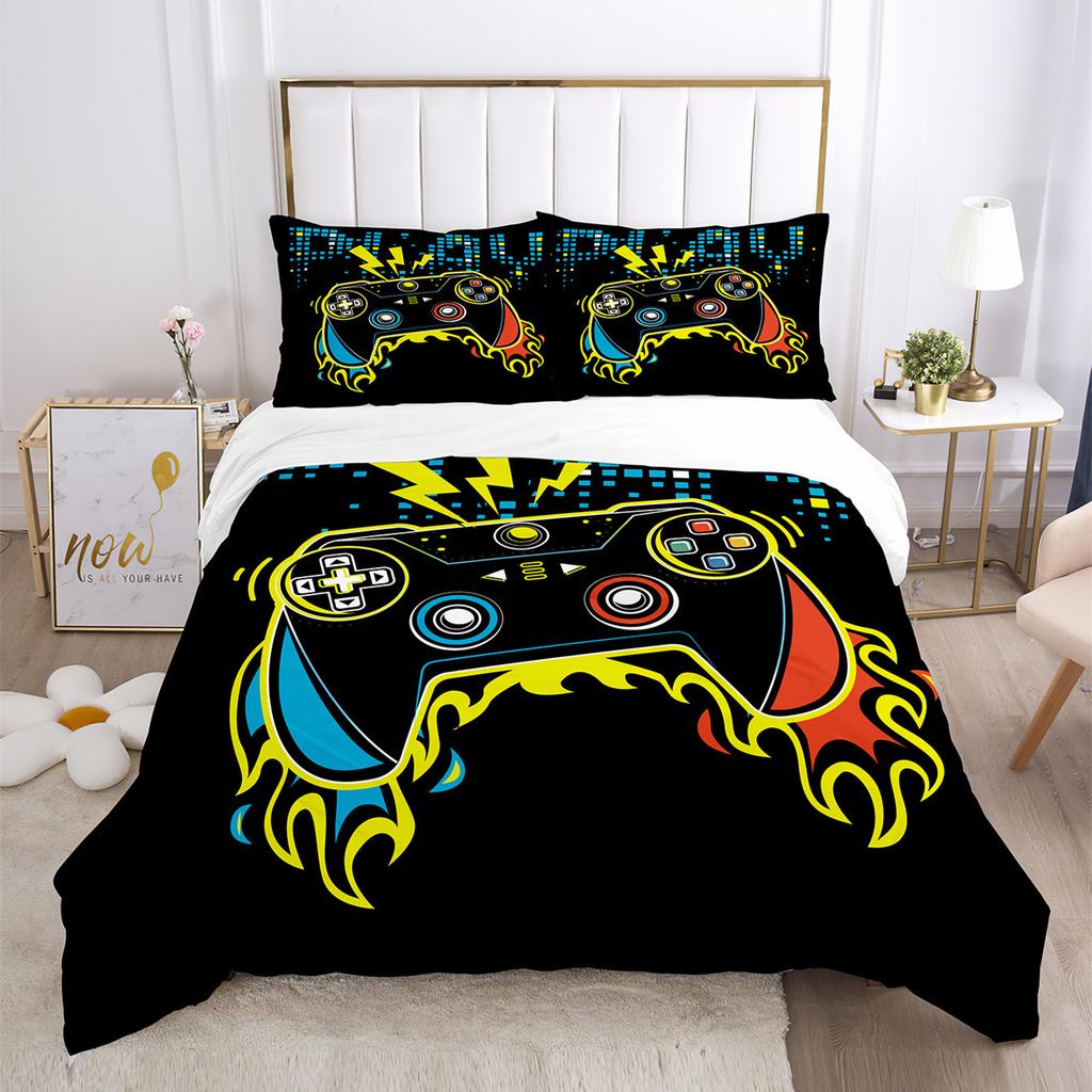 Three-Piece Quilt Cover Gamepad Kit 3D Digital Printing Bedding Sheets