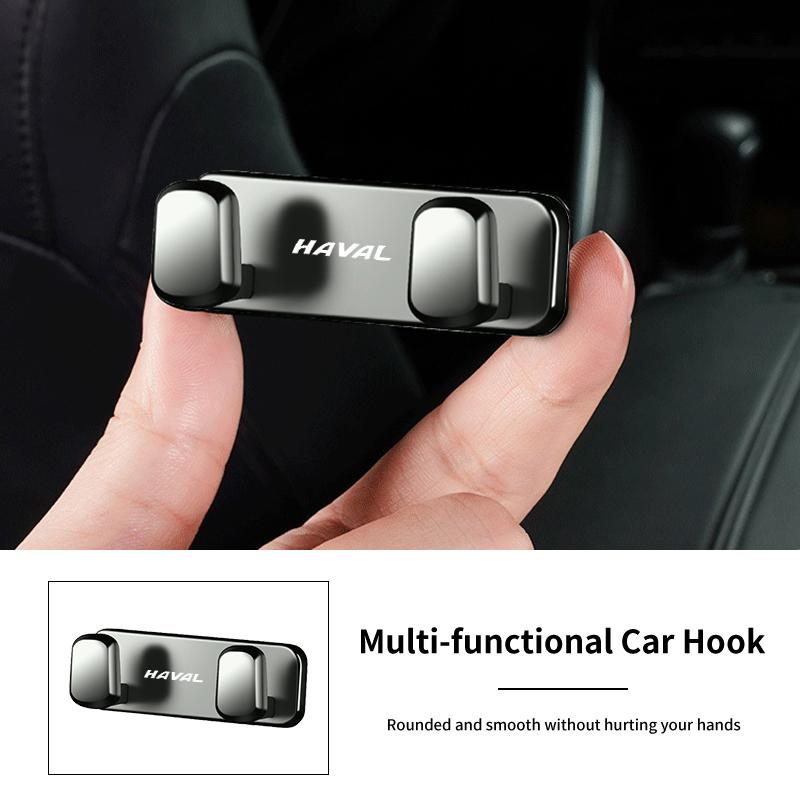 Car Metal Hooks Home Wall Double Hooks Laser Logo Accessories Interior For Great Wall Haval F7 H6 H2 H3 H5 H7 H8 H9 M4 F7X F7H H