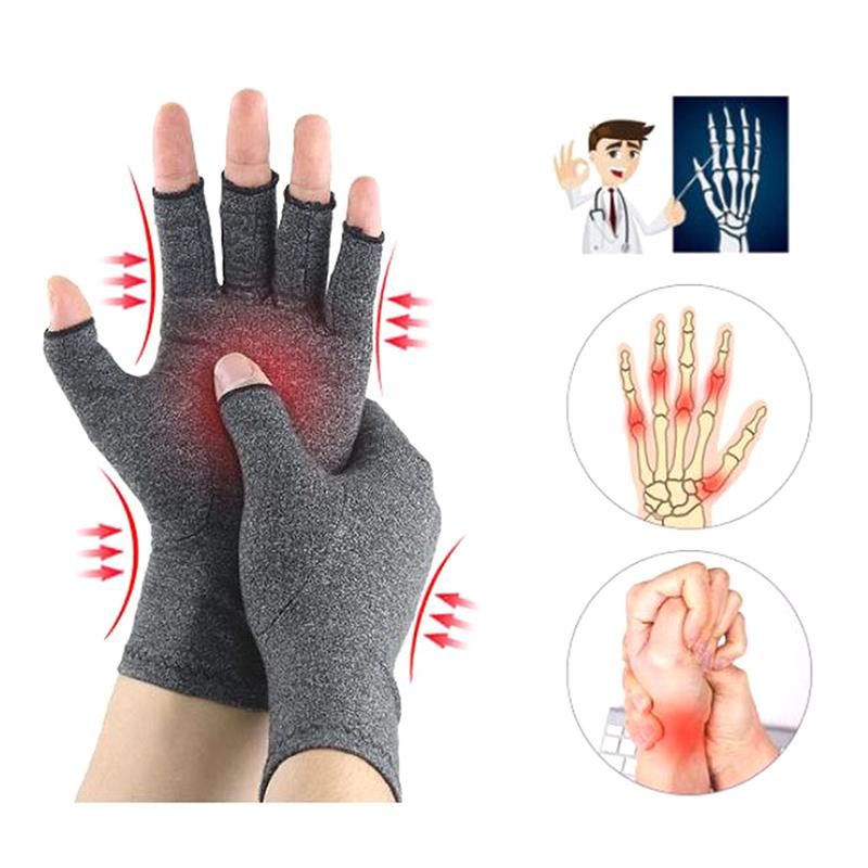 Arhtitis Gloves Men Women Therapy Compression Gloves Hand Arthritis Joint Pain Relief Health Care Half-Finger Wrist Gloves