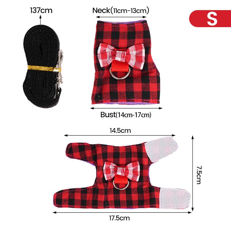 Hamster Small Pet Harness Rabbit Bowtie Striped Star Harness Vest Traction Rope Ferret Guinea Pig Hamster Chest Strap