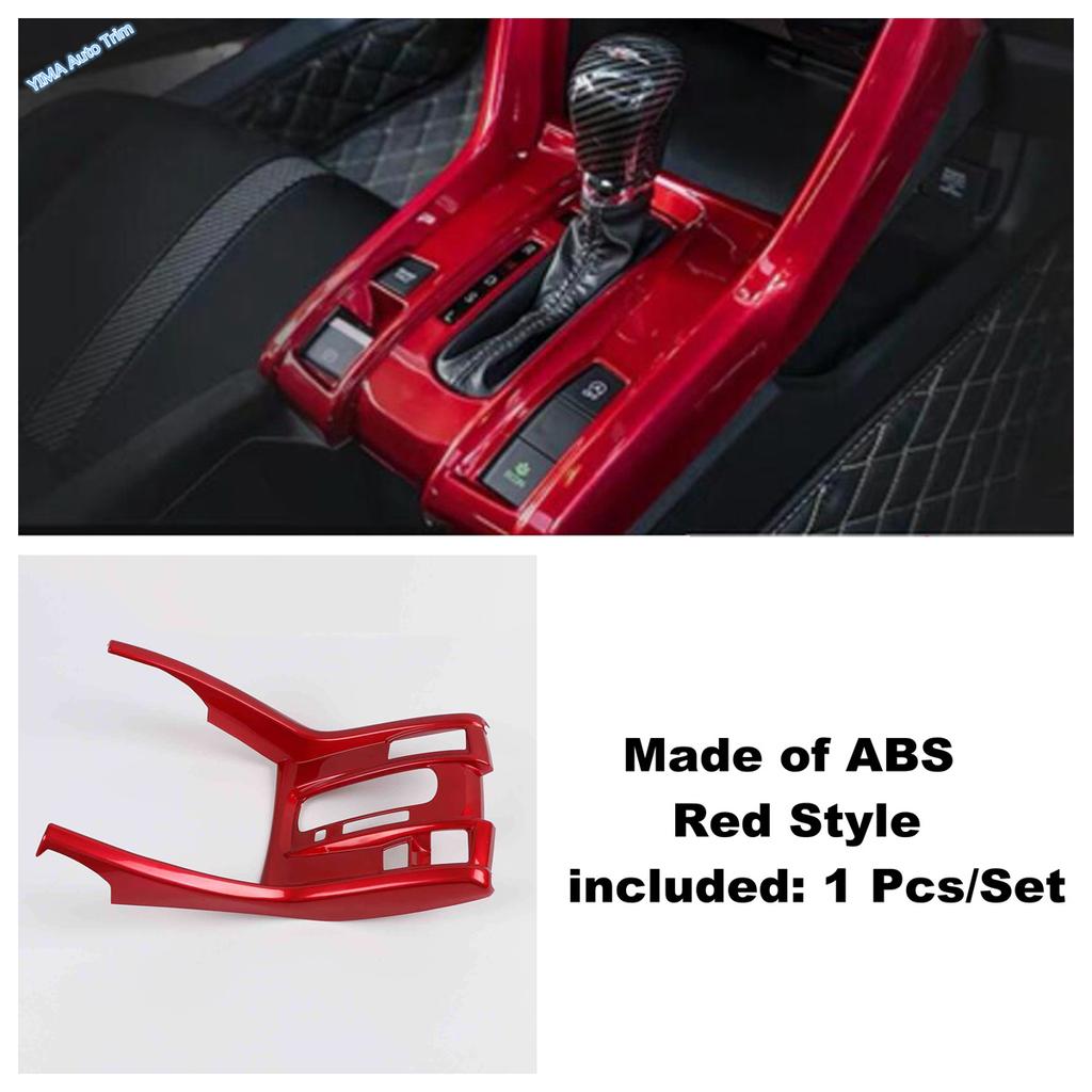 Fit For Honda Civic 2016 - LHD Car Transmission Shift Gear Box Decoration Stripes Frame Cover Trim ABS Interior Accessories