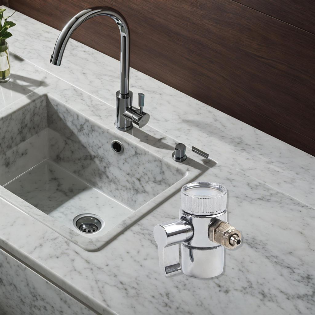Wasserhahn-Umschaltventil Silber Über-Theke Wasserfilterkopf Schreibtisch-Wasserhahn Umschalter Wasserspender Für Badezimmer Küche