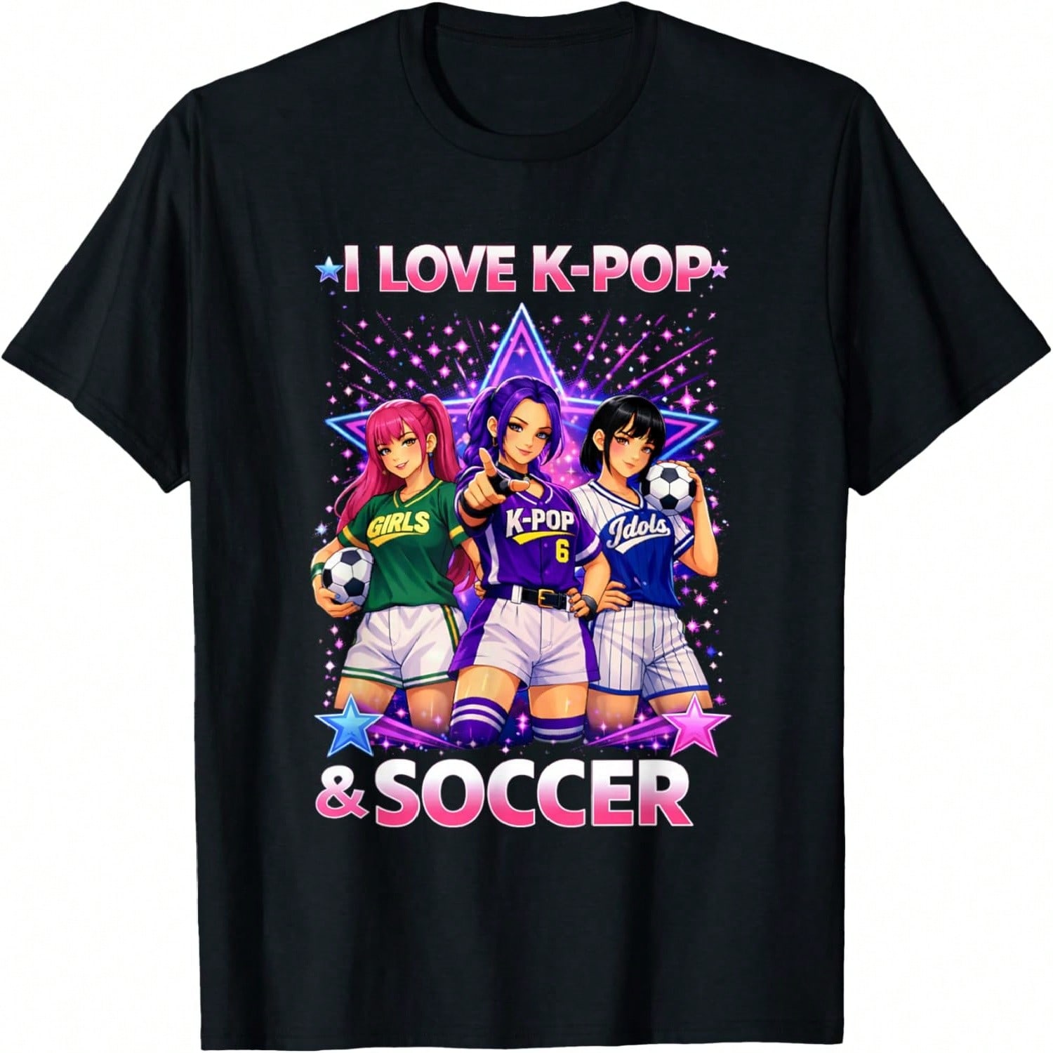 I Love K-Pop And Soccer Girls Wounisex T-Shirt S разноцветный
