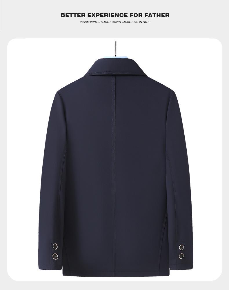 Men's Middle-Aged & Elderly Plus Velvet Thickened Jacket Coat - Suitable for Dad, Grandpa Winter/Spring/Autumn, Zhongshan Suits, 70+ Cotton Wear