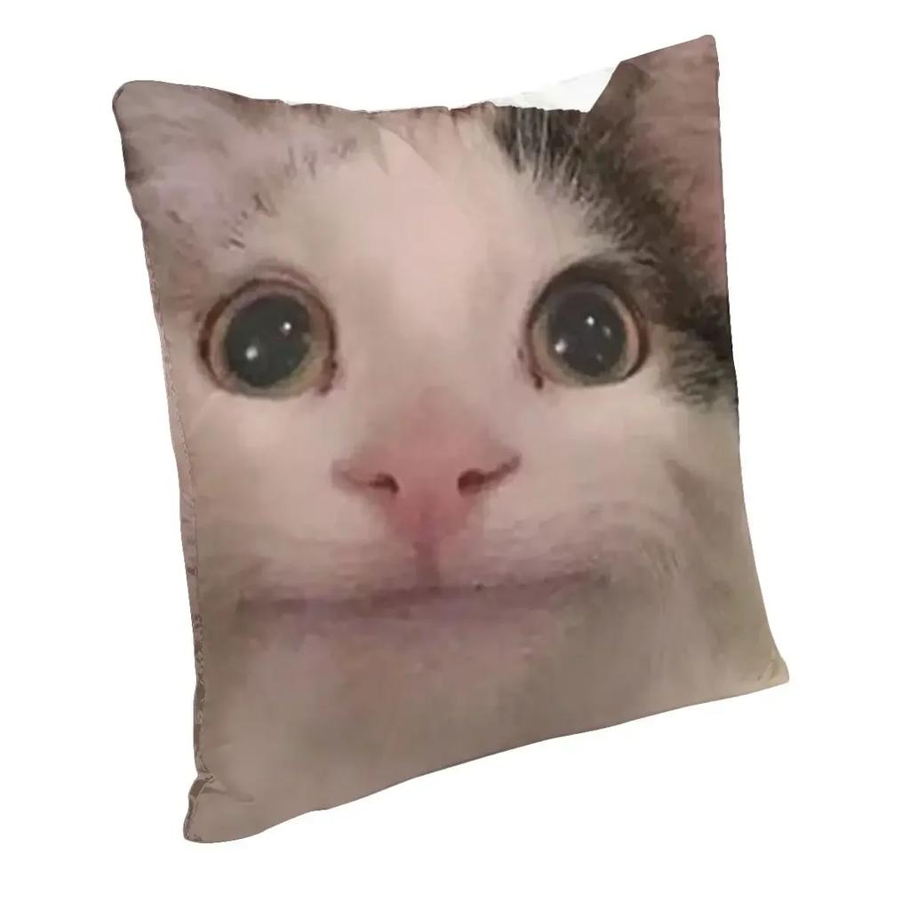 Polite Cat Meme Pillowcase Soft Polyester Cushion Cover Decorations Throw Pillow Case Cover Home Square 18"