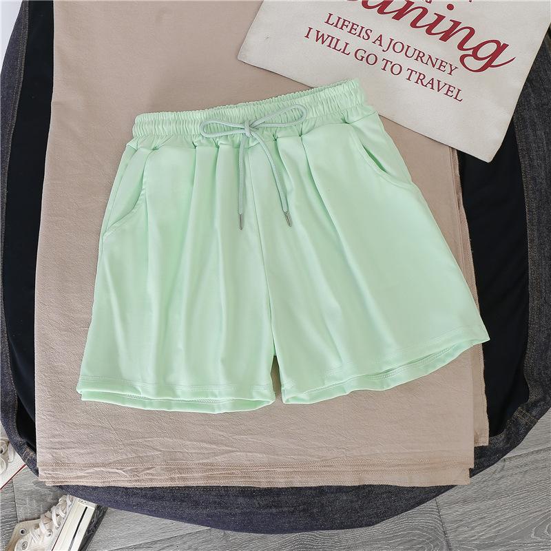 

Женские короткие летние тонкие брюки с высокой талией, свободные, большого размера, тонкие, широкие, трапециевидные, повседневные спортивные брюки 5XL зелёный