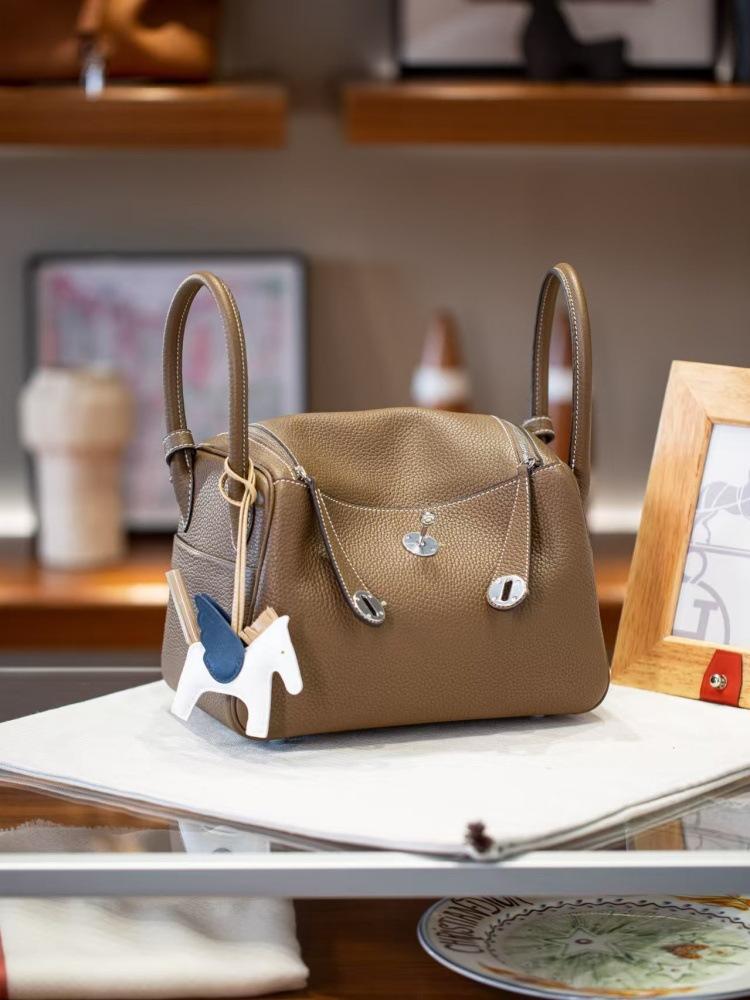 Top-grain Cowhide, 26cm Shafi Thread, Women's Doctor Bag, Genuine Leather Single-shoulder Handbag, Pillow Bag