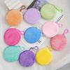 1PC -Round Candy Colored Plush Zero Wallet Wholesale Keychain Cute Headphone Bag Coin Bag Minimalist ID Card Bag