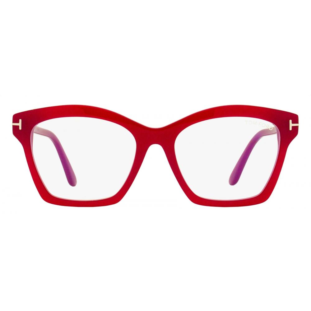 Tom Ford Women S Square Blue Block eyeglaSSeS Tf5965b 075 fuchSia 53mm
