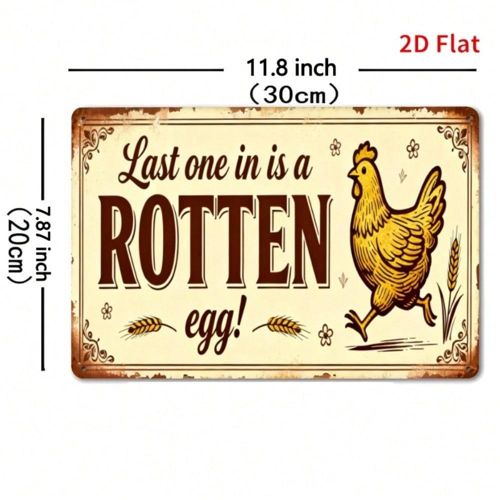 Vintage Metal Rooster Wall Sign for Kitchen