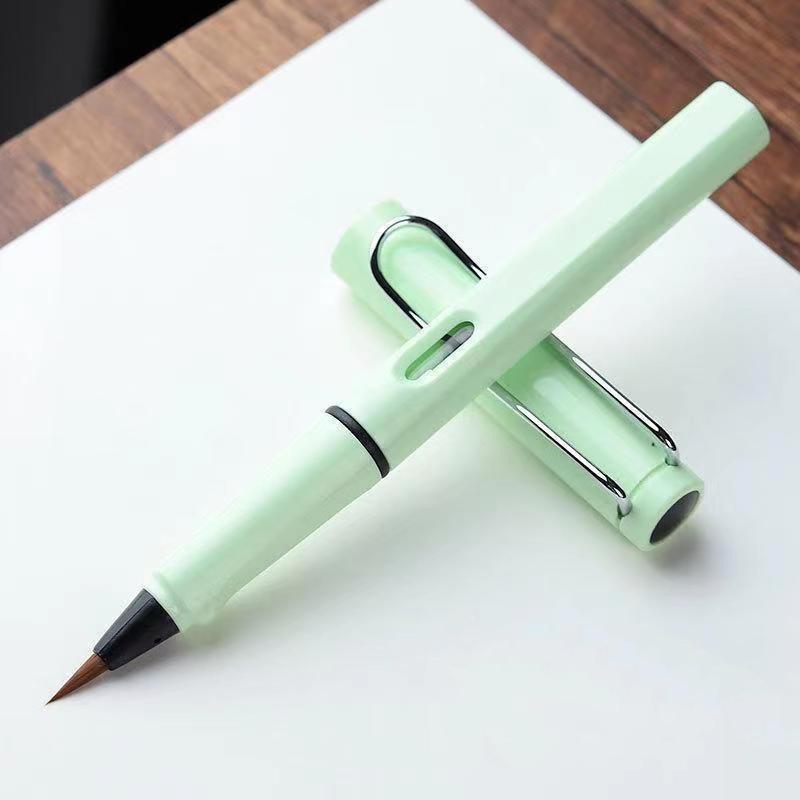 Plnitelný štětcový fix - Kaligrafické plnicí pero s jemným hrotem z vlčí srsti pro běžné písmo a kopírování súter