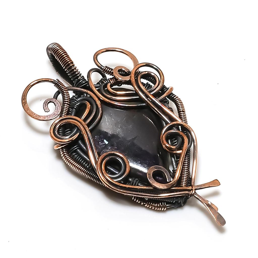 Sugilite Pendant Gemstone Handmade Jewelry, 999 Copper Wire Wrapped Pendant, Gift For Wife Jewelry