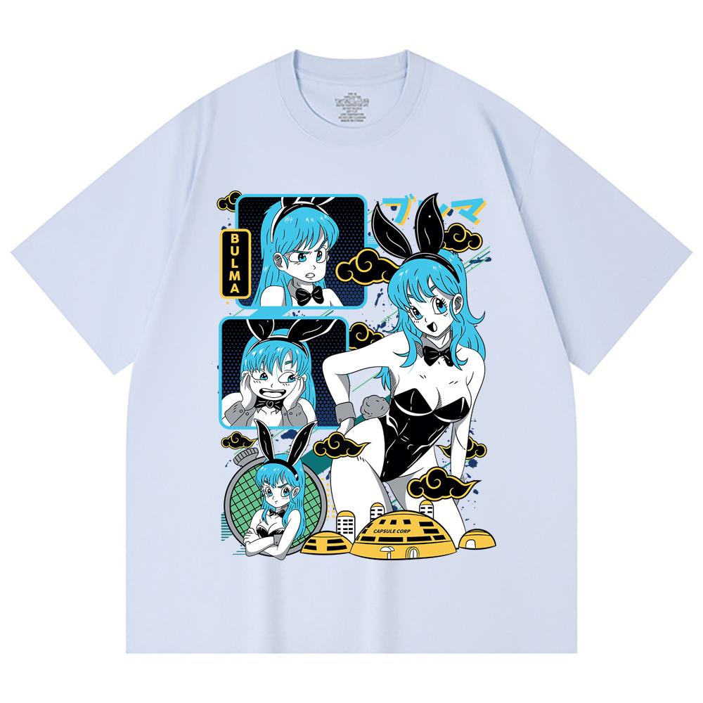230 Gsm 100% Cotton Dragon Ball V9 Bulma Print Unisex Heavy Cotton T Shirt