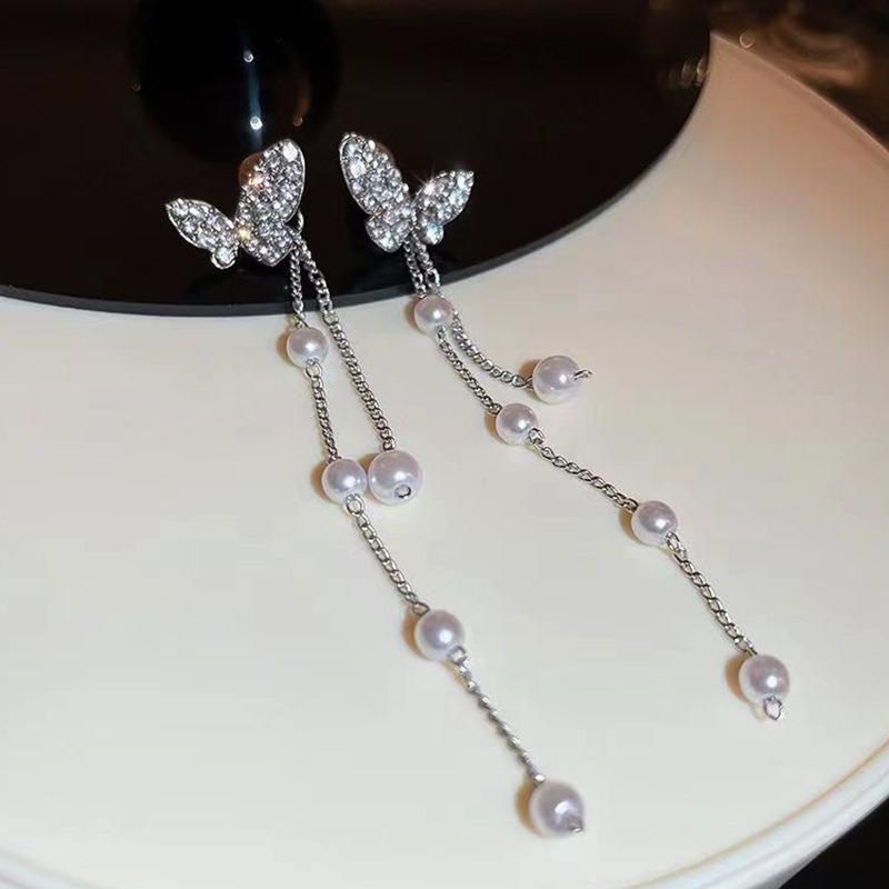 Boucles d'oreilles à longues pampilles pour femmes, style coréen Dongdaemun, design original, boucles d'oreilles polyvalentes