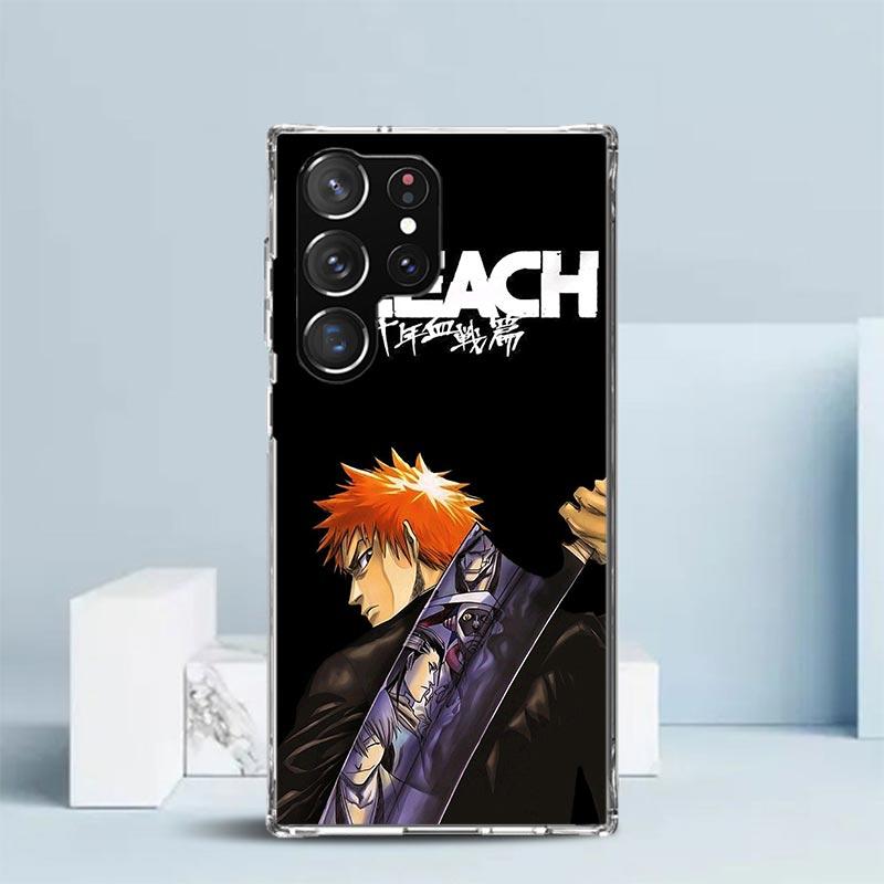 Kurosaki Ichigo Bleach Phone Case For Samsung Galaxy S24 S25 Edge S26 Ultra S22 S23 Plus S21 + S20 FE Soft TPU Back Cover Galaxy