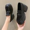British style platform thick heel loafers women's 2024 new fashion trend design casual single shoes sweet small leather shoes